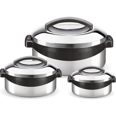 Milton Regent Hot Pot 3 piece Insulated Casserole Gift Set Keep Warm/Cold Up, Full Stainless Steel - Popularelectronics.com